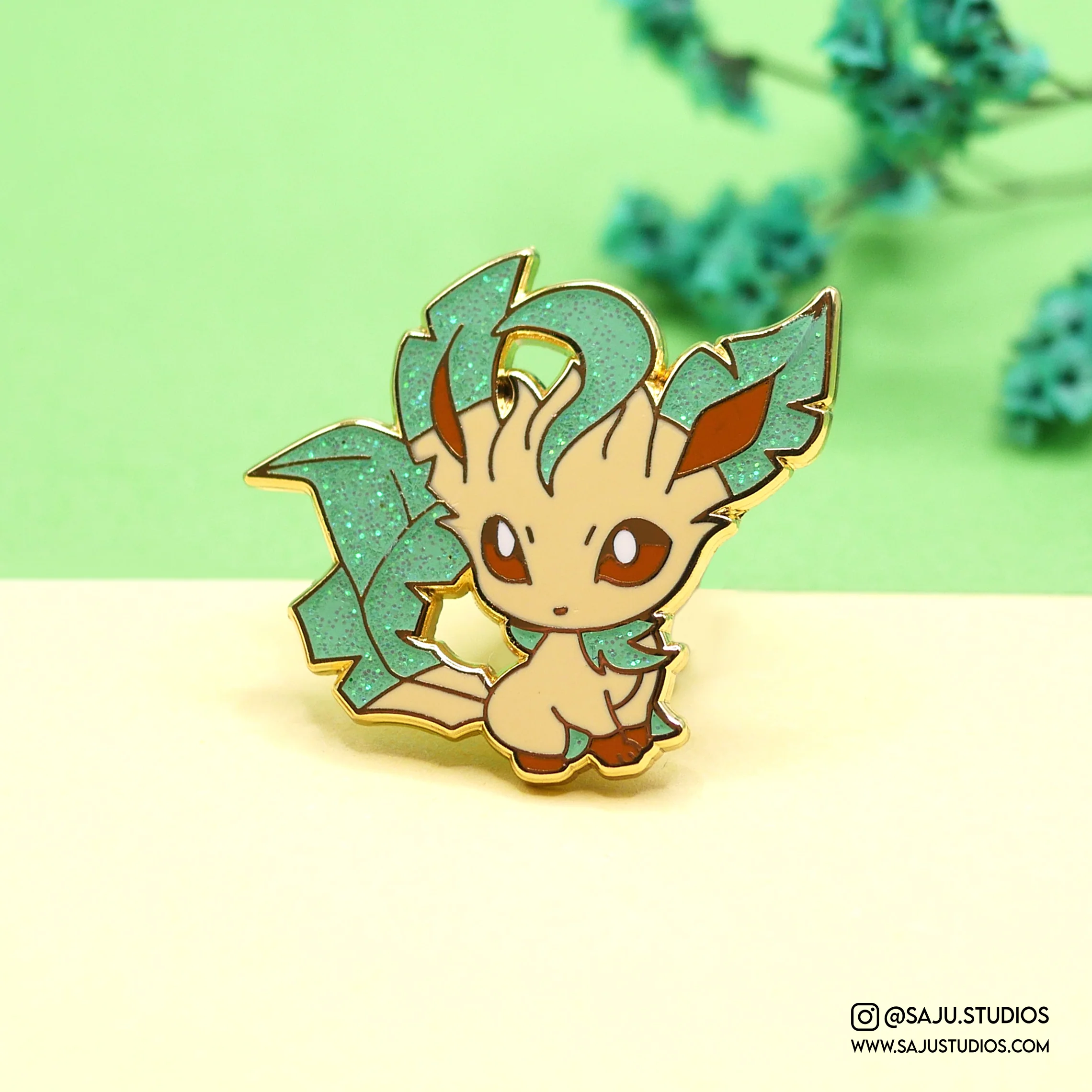 Leaf Stone Enamel Pin - Image 3